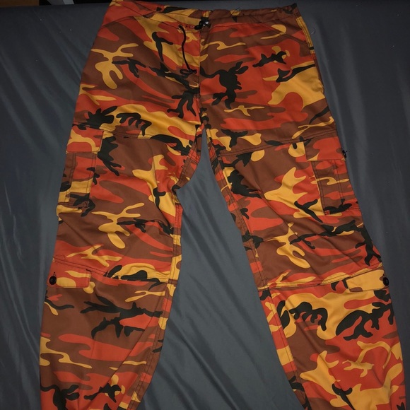 orange camo pants